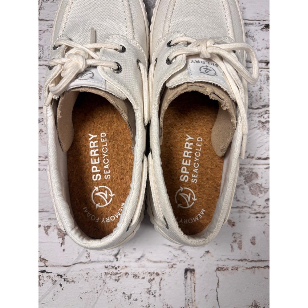 Sperry Seacycled Crest Vibe Platform Boat Shoes NEW Canvas STS88788 Womens 7.5 - Picture 5 of 7